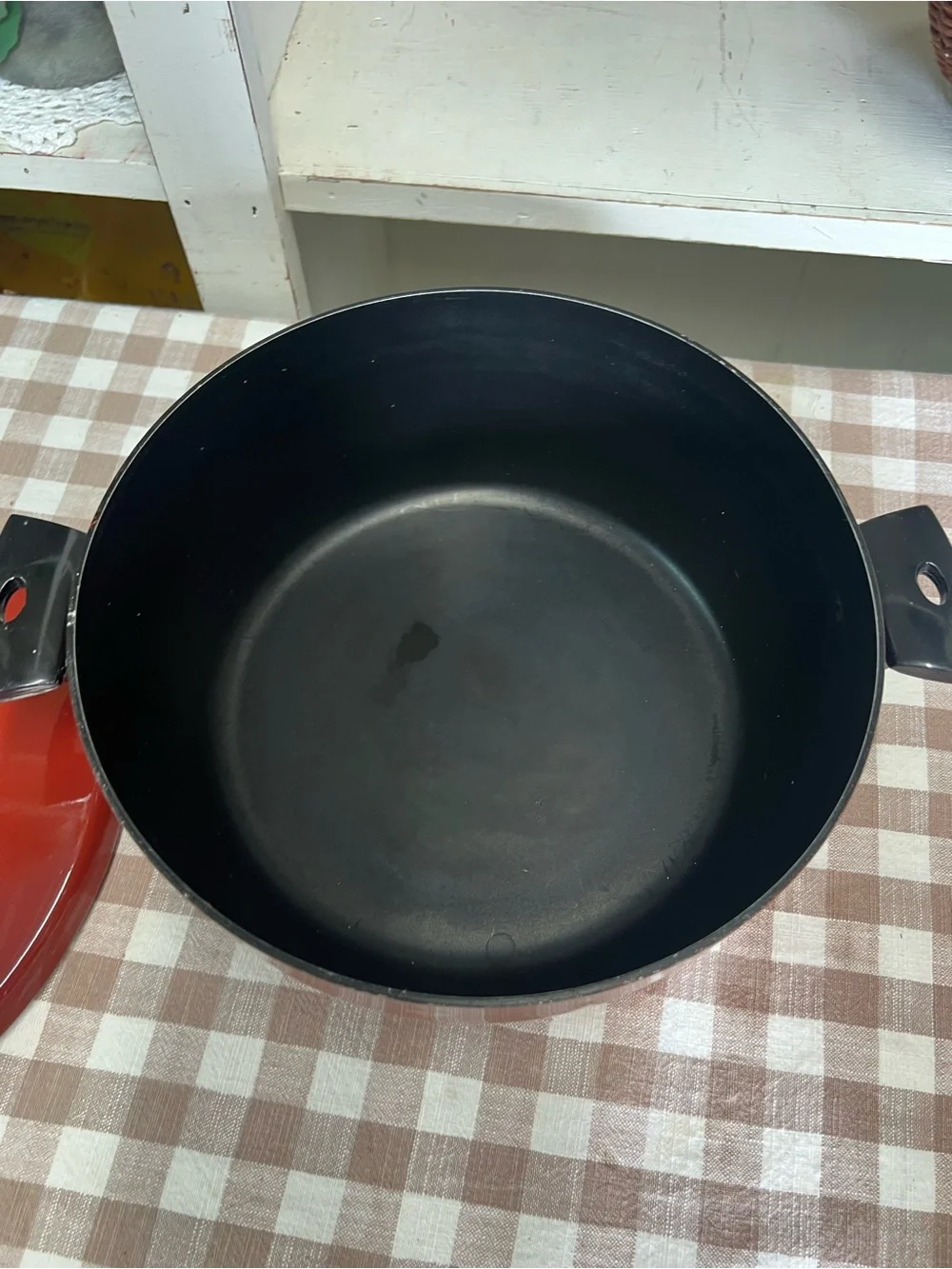 Vintage cookware bounty wear ever 5 quart red ombré mid century grandma core